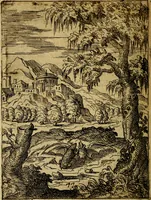 An illustration from Fabvlae centvm ex antiqvis avctoribvs delectae et a Gabriele Faerno Cremonensi carminibvs explicatae (1564)