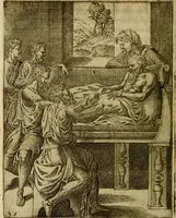 An illustration from Fabvlae centvm ex antiqvis avctoribvs delectae et a Gabriele Faerno Cremonensi carminibvs explicatae (1564)