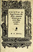 An illustration from Facetie di Poggio firorentino : historiate, nuouamente ristampate, & con somma diligentia reuiste et corrette (1547)