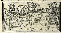 An illustration from Facetie di Poggio firorentino : historiate, nuouamente ristampate, & con somma diligentia reuiste et corrette (1547)