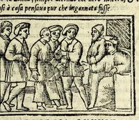 An illustration from Facetie di Poggio firorentino : historiate, nuouamente ristampate, & con somma diligentia reuiste et corrette (1547)