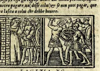 An illustration from Facetie di Poggio firorentino : historiate, nuouamente ristampate, & con somma diligentia reuiste et corrette (1547)
