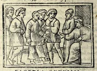 An illustration from Facetie di Poggio firorentino : historiate, nuouamente ristampate, & con somma diligentia reuiste et corrette (1547)