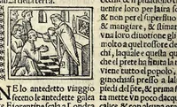 An illustration from Facetie, fabule, motti, del Piouano Arlotto prete fiorentino, huomo di grande ingegno : opera diletteuole vulgare in lingua toscha historiata con piu facetie agiõte nouamẽte stampate (1538)