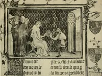 An illustration from Fac-similé de livres copiés et enluminés pour le roi Charles V. : souvenir de la journée du 8 mars 1903 (1903)