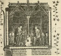 An illustration from Fac-similé de livres copiés et enluminés pour le roi Charles V. : souvenir de la journée du 8 mars 1903 offert à ses amis (1903)
