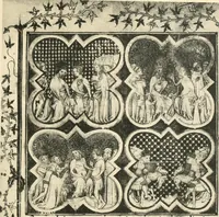 An illustration from Fac-similé de livres copiés et enluminés pour le roi Charles V. : souvenir de la journée du 8 mars 1903 offert à ses amis (1903)