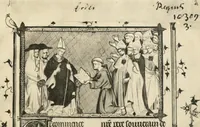 An illustration from Fac-similé de livres copiés et enluminés pour le roi Charles V. : souvenir de la journée du 8 mars 1903 offert à ses amis (1903)