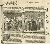 An illustration from Fac-similé de livres copiés et enluminés pour le roi Charles V. : souvenir de la journée du 8 mars 1903 offert à ses amis (1903)