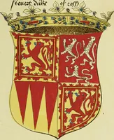 An illustration from Fac simile of an ancient heraldic manuscript (1822)