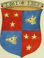 An illustration from Fac simile of an ancient heraldic manuscript (1822)
