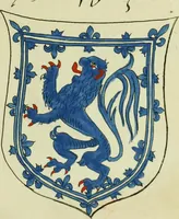 An illustration from Fac simile of an ancient heraldic manuscript (1822)