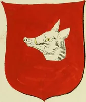 An illustration from Fac simile of an ancient heraldic manuscript (1822)