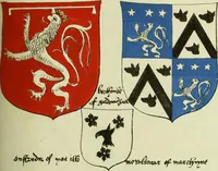 An illustration from Fac simile of an ancient heraldic manuscript (1822)