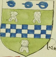 An illustration from Fac simile of an ancient heraldic manuscript (1822)