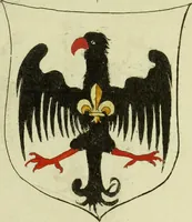 An illustration from Fac simile of an ancient heraldic manuscript (1822)