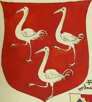 An illustration from Fac simile of an ancient heraldic manuscript (1822)