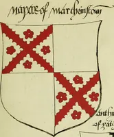 An illustration from Fac simile of an ancient heraldic manuscript (1822)