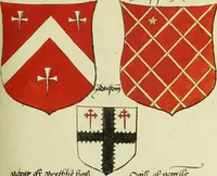 An illustration from Fac simile of an ancient heraldic manuscript (1822)