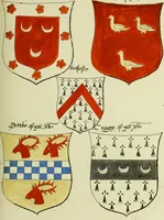 An illustration from Fac simile of an ancient heraldic manuscript (1822)