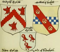 An illustration from Fac simile of an ancient heraldic manuscript (1822)