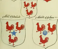 An illustration from Fac simile of an ancient heraldic manuscript (1822)