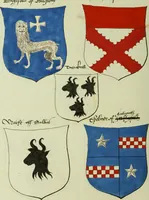 An illustration from Fac simile of an ancient heraldic manuscript (1822)