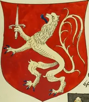 An illustration from Fac simile of an ancient heraldic manuscript (1822)