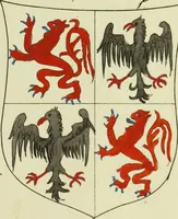 An illustration from Fac simile of an ancient heraldic manuscript (1822)