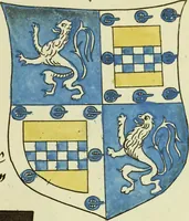 An illustration from Fac simile of an ancient heraldic manuscript (1822)