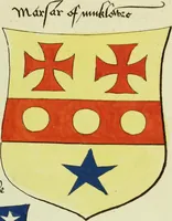 An illustration from Fac simile of an ancient heraldic manuscript (1822)