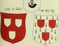 An illustration from Fac simile of an ancient heraldic manuscript (1822)