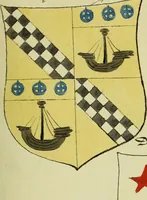 An illustration from Fac simile of an ancient heraldic manuscript (1822)