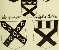 An illustration from Fac simile of an ancient heraldic manuscript (1822)