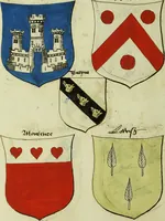An illustration from Fac simile of an ancient heraldic manuscript (1822)