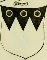 An illustration from Fac simile of an ancient heraldic manuscript (1822)