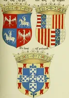 An illustration from Fac simile of an ancient heraldic manuscript (1822)