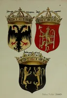 An illustration from Fac simile of an ancient heraldic manuscipt : emblazoned by Sir David Lyndsay of the Mount. Lyon king of armes 1542 (1878)