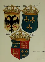 An illustration from Fac simile of an ancient heraldic manuscipt : emblazoned by Sir David Lyndsay of the Mount. Lyon king of armes 1542 (1878)