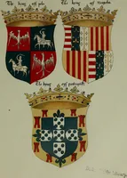 An illustration from Fac simile of an ancient heraldic manuscipt : emblazoned by Sir David Lyndsay of the Mount. Lyon king of armes 1542 (1878)