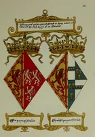 An illustration from Fac simile of an ancient heraldic manuscipt : emblazoned by Sir David Lyndsay of the Mount. Lyon king of armes 1542 (1878)