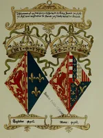 An illustration from Fac simile of an ancient heraldic manuscipt : emblazoned by Sir David Lyndsay of the Mount. Lyon king of armes 1542 (1878)