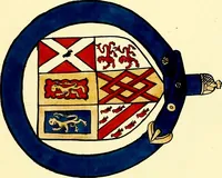 An illustration from Fac simile of a contemporary roll with the names and the arms of the sovereign and of the spiritual and temporal peers who sat in Parliament held at Westminster on the 5th of February in the sixth year of the reign of King Henry the Eighth, anno domini, 1515, in the possession of Thomas Willement (1829)
