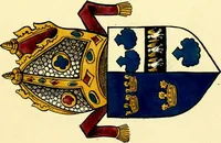 An illustration from Fac simile of a contemporary roll with the names and the arms of the sovereign and of the spiritual and temporal peers who sat in Parliament held at Westminster on the 5th of February in the sixth year of the reign of King Henry the Eighth, anno domini, 1515, in the possession of Thomas Willement (1829)