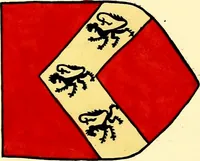 An illustration from Fac simile of a contemporary roll with the names and the arms of the sovereign and of the spiritual and temporal peers who sat in Parliament held at Westminster on the 5th of February in the sixth year of the reign of King Henry the Eighth, anno domini, 1515, in the possession of Thomas Willement (1829)