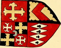 An illustration from Fac simile of a contemporary roll with the names and the arms of the sovereign and of the spiritual and temporal peers who sat in Parliament held at Westminster on the 5th of February in the sixth year of the reign of King Henry the Eighth, anno domini, 1515, in the possession of Thomas Willement (1829)
