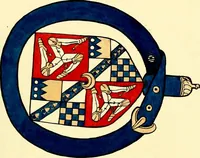 An illustration from Fac simile of a contemporary roll with the names and the arms of the sovereign and of the spiritual and temporal peers who sat in Parliament held at Westminster on the 5th of February in the sixth year of the reign of King Henry the Eighth, anno domini, 1515, in the possession of Thomas Willement (1829)