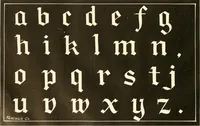 An illustration from Fairchild's rapid letterer and show-card maker, commercial alphabet construction with brush or pen (1910)