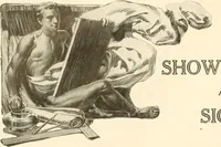 An illustration from Fairchild's rapid letterer and show-card maker, commercial alphabet construction with brush or pen (1910)