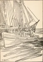 An illustration from Fairview boys at Light-house Cove, or, Carried out to sea (1914)